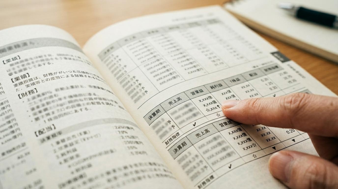 誌面を開いて指先で項目を追う読者の手元を撮影した近接写真