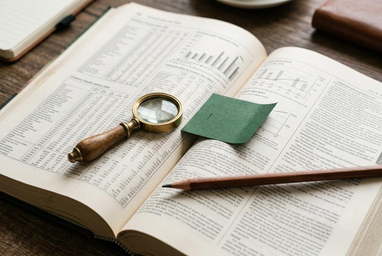 開かれた企業情報誌の誌面を接写した編集写真